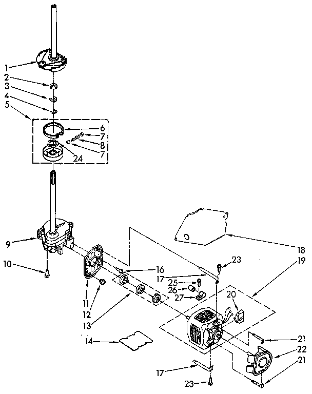 BRAKE, CLUTCH, GEARCASE, MOTOR AND PUMP