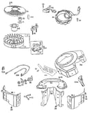 Flywheel assembly, stator, and blower housing