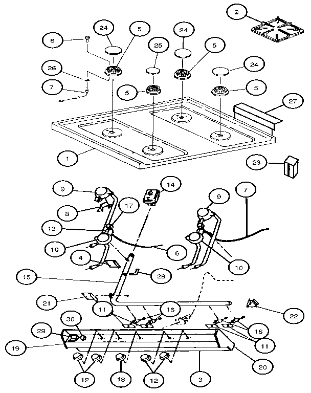 UPPER BURNER SECTION