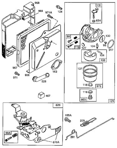 Carburetor and air cleaner assembly