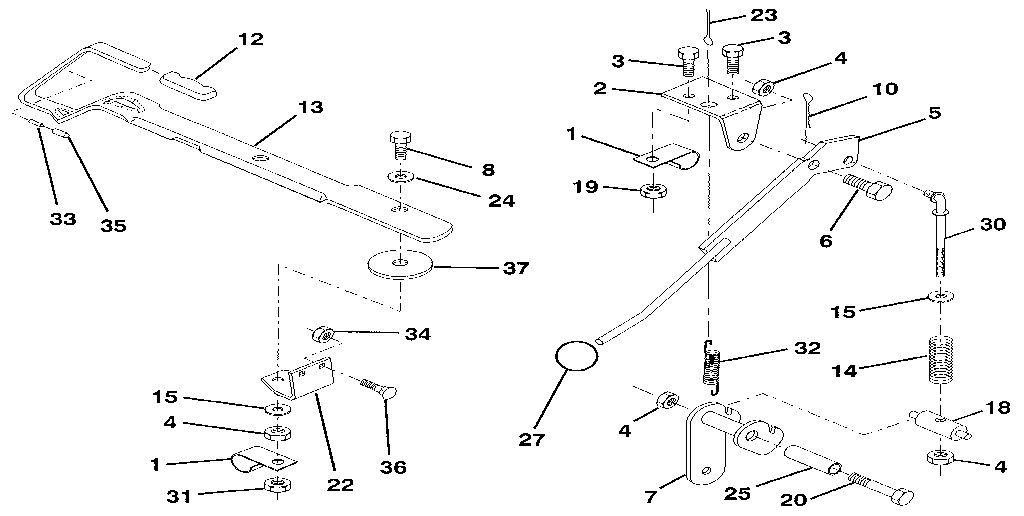 Mower lift lever