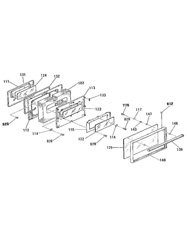 Oven door section