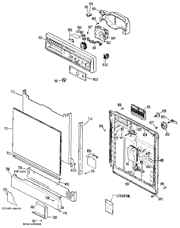 ESCUTCHEON AND DOOR ASSEMBLY