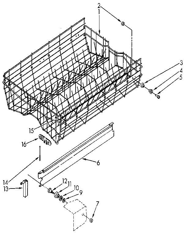 Upper rack and track