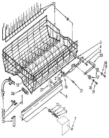 Upper rack and track