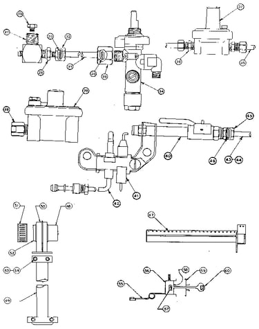 Gas burners and manifold
