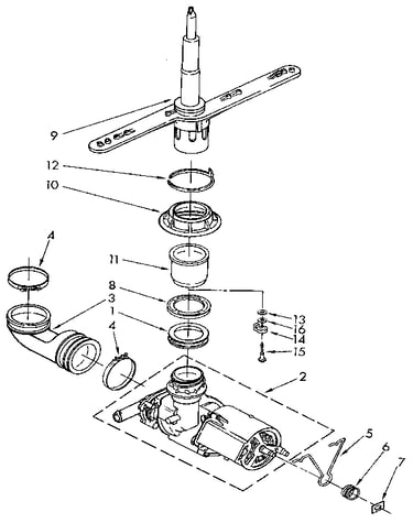 Pump and sprayarm