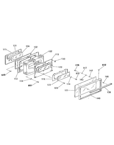 Oven door section