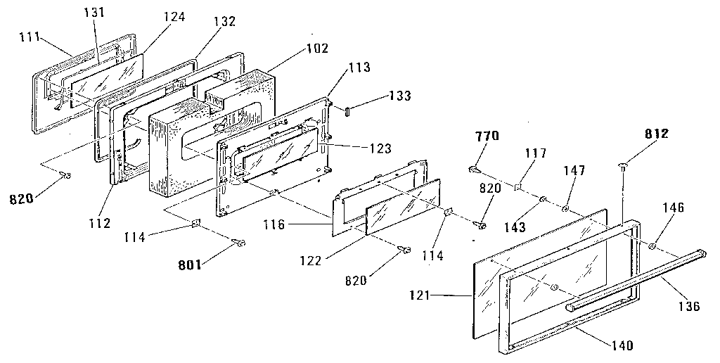 Oven door section