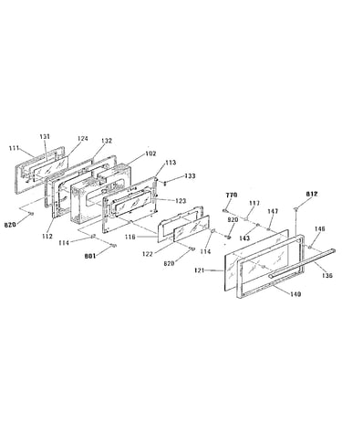 Oven door section