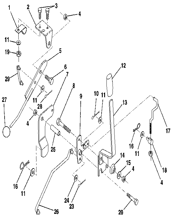 Mower lift lever