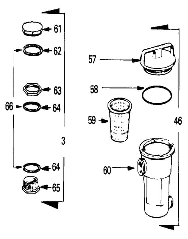 Hair and lint pot/fillport complete assembly