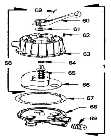 Backwash valve complete assembly