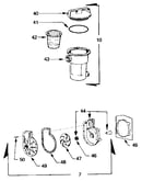 Pump, hair, and lint pot assemblies
