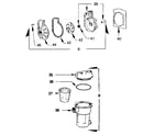 Sears 167430489 pump, hair, and lint pot assemblies diagram