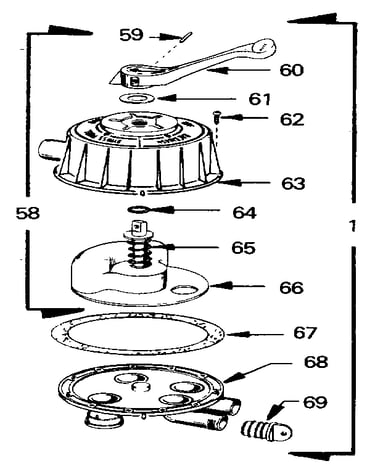 Backwash valve complete assembly