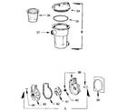 Sears 167412811 pump, hair, and lint pot assemblies diagram