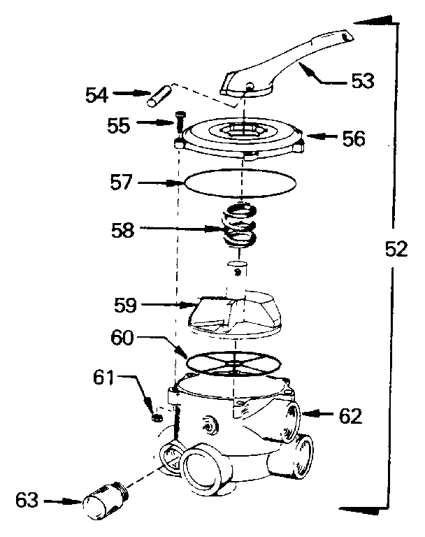 BACKWASH VALVE COMPLETE ASSEMBLY