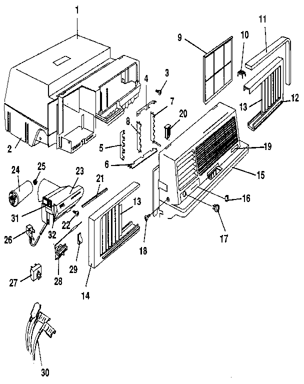 Cabinet and front panel
