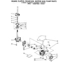 Kenmore 11092283800 brake, clutch, gearcase, motor and pump diagram