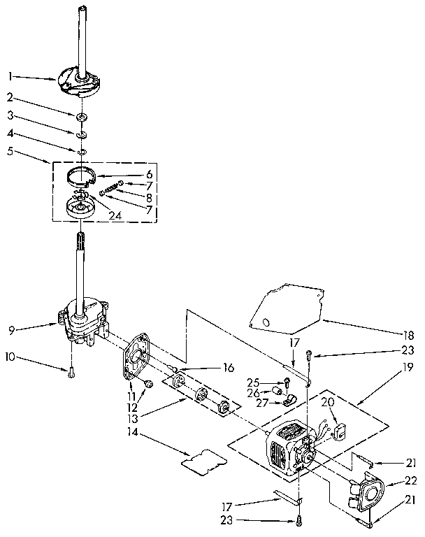 BRAKE, CLUTCH, GEARCASE, MOTOR AND PUMP