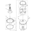 Kenmore 11091250100 agitator, basket and tub diagram