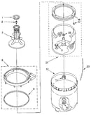 Agitator, basket and tub