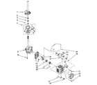 Kenmore 11091220100 brake, clutch, gearcase, motor and pump diagram