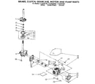 Kenmore 11092292600 brake, clutch, gearcase, motor and pump diagram