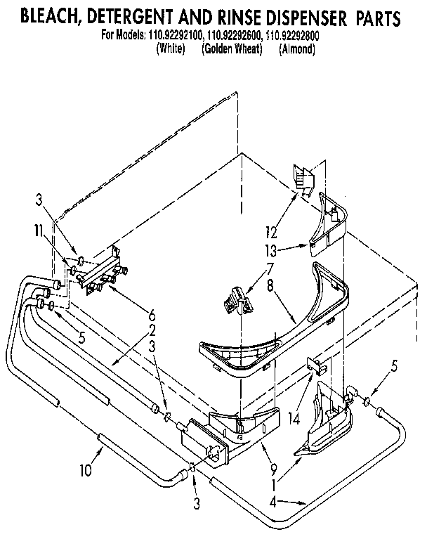 BLEACH, DETERGENT AND RINSE DISPENSER