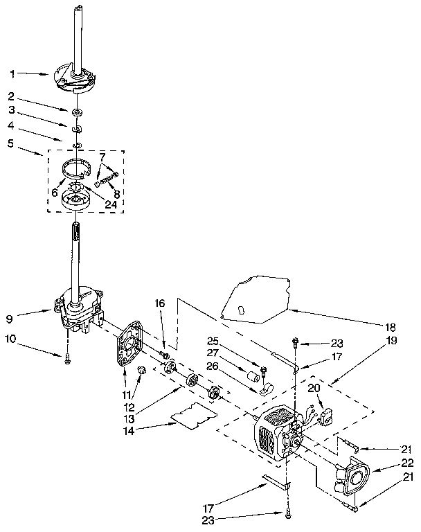 BRAKE, CLUTCH, GEARCASE, MOTOR AND PUMP