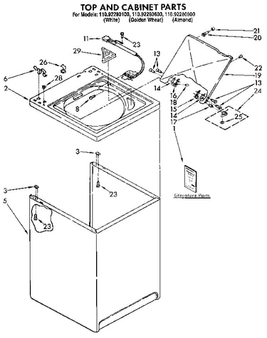 Top and cabinet