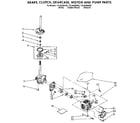 Kenmore 11092280800 brake, clutch, gearcase, motor and pump diagram