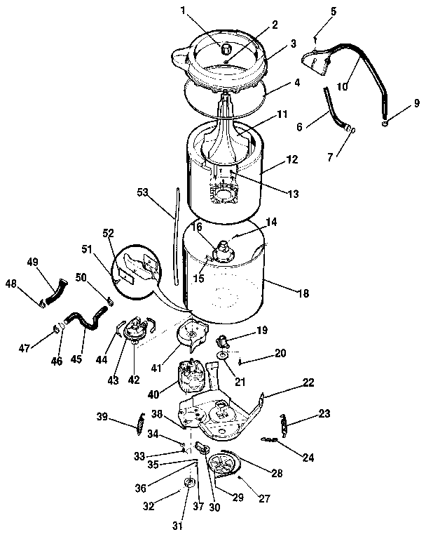 WASHER-TUBS, HOSES, MOTOR