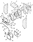 Dryer, cabinet, drum, heater