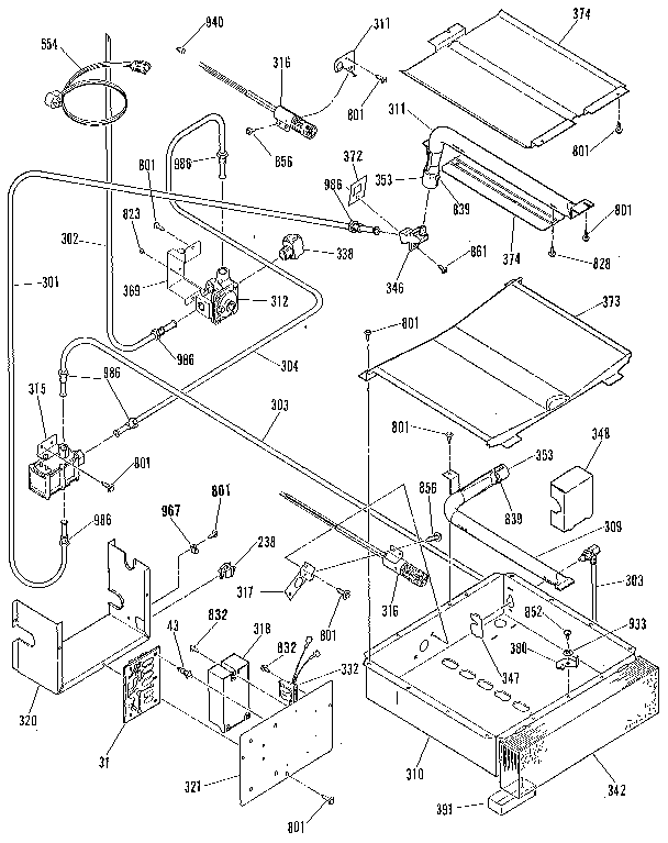 BROILER AND OVEN BURNER SECTION