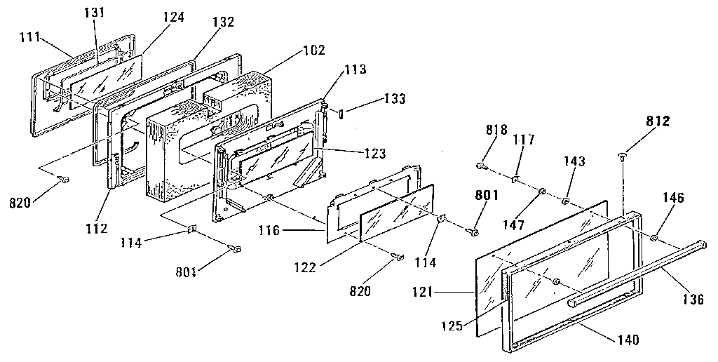 Oven door section
