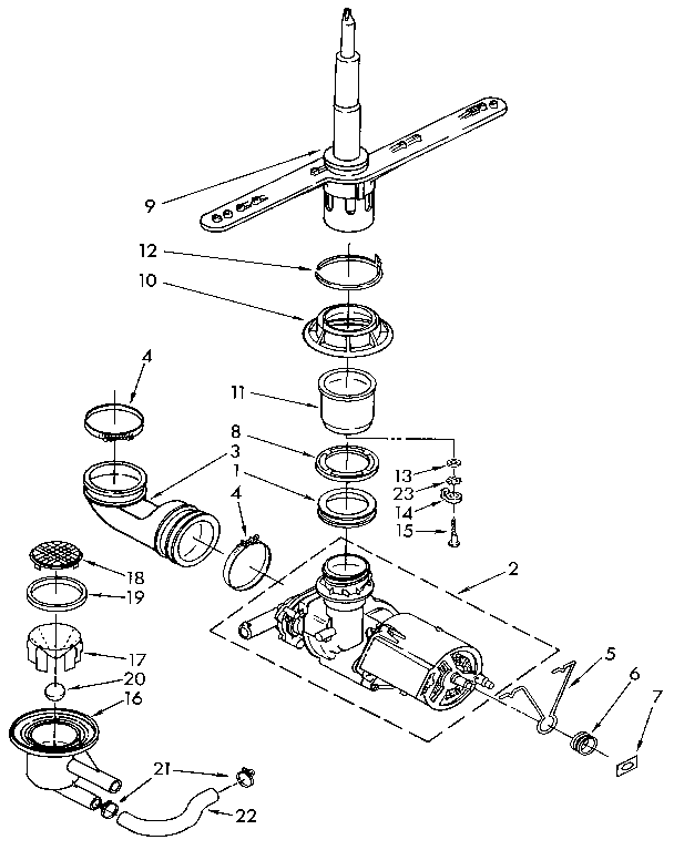 Pump and sprayarm