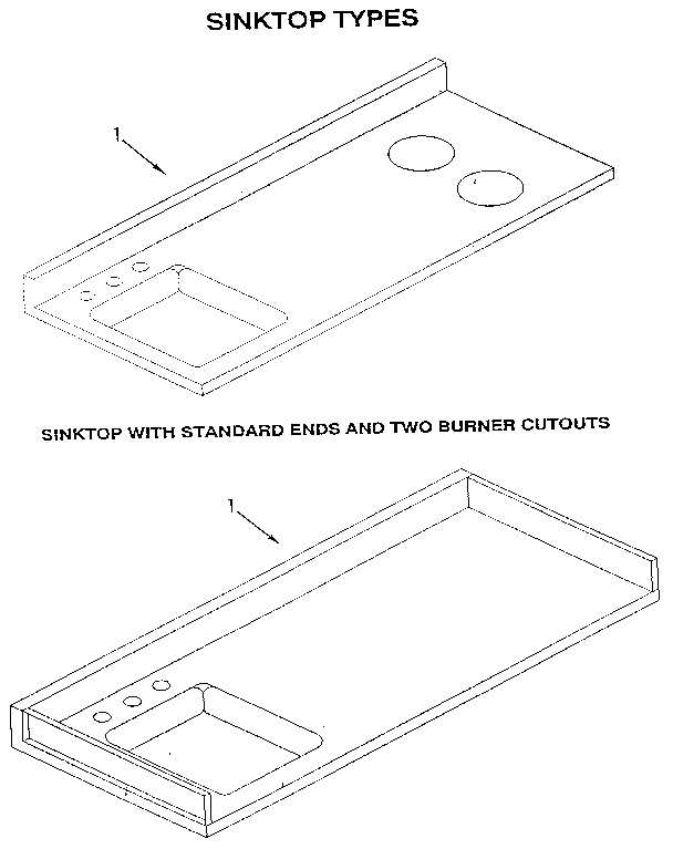 Standard stainless steel sinks