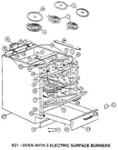 E21- oven with 3 electric surface burners