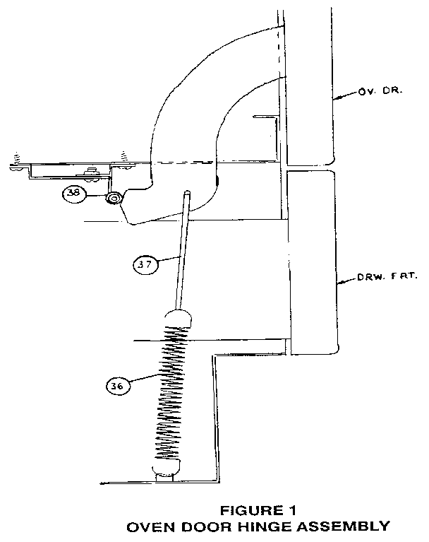 Figure 1 oven door hinge assembly