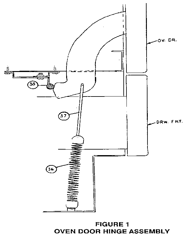 FIGURE 1 OVEN DOOR HINGE ASSEMBLY