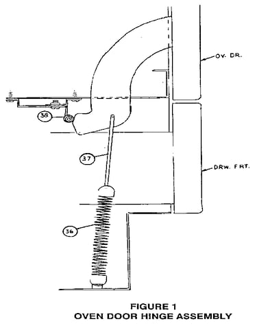 Figure 1 oven door hinge assembly