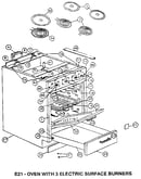 E21-oven with 3 electric surface burners
