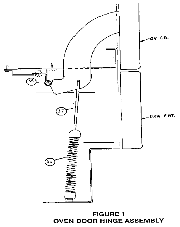 Figure 1 oven door hinge assembly