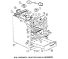 Davis DEBO51SB e18-oven with 2 electric surface burners diagram