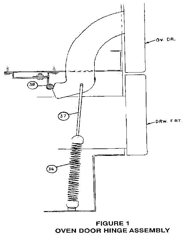 Figure 1 oven door hinge assembly