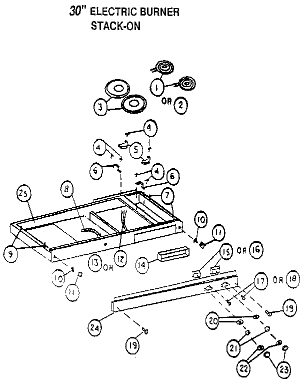 30" ELECTRIC BURNER STACK-ON