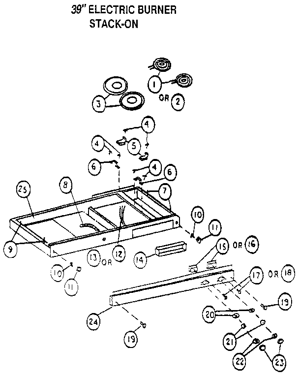 39" ELECTRIC BURNER STACK-ON