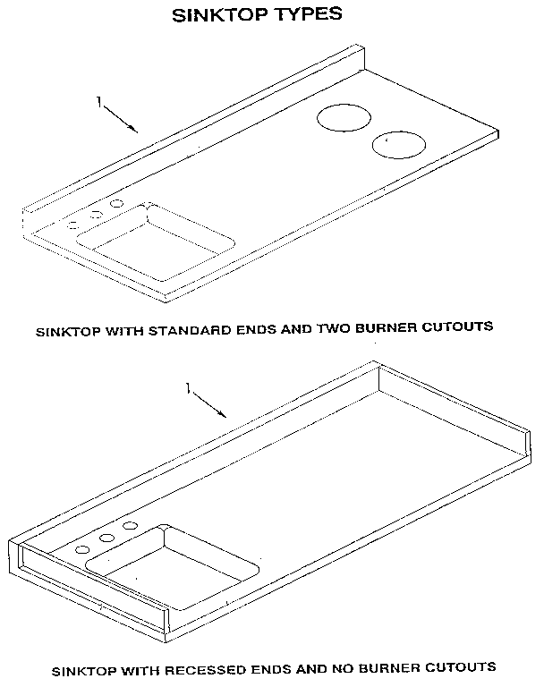 Standard stainless steel sinks